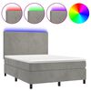 vidaXL Krevet box spring s madracem LED svjetlosivi 140x200 cm bar&scaron;un