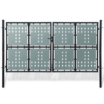 vidaXL Crna jednostruka vrata za ogradu 300 x 250 cm