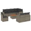 vidaXL 9-dijelni set vrtnih sofa od poliratana s jastucima sivi