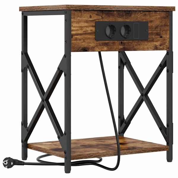 vidaXL Noćni ormar Dimljeni hrast 41 x 31 x 51 cm Konstruirano drvo