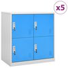 vidaXL Ormarići s ključem 5 kom svjetlosivi/plavi 90x45x92,5 cm čelik