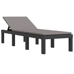 vidaXL Ležaljka za sunčanje s jastucima antracit PP