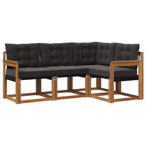 vidaXL Set vanjskih sofa 4 kom. 4-sjedala Prirodna i crna