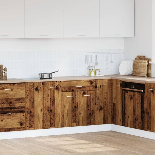 vidaXL Ormarić s donjim ladicama "Lyon" Staro drvo 60x46x81,5 cm Konstruirano drvo