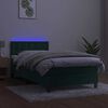 vidaXL Krevet box spring s madracem LED tamnozeleni 90x200 cm bar&scaron;un