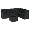 vidaXL 7-dijelni set vrtnih sofa od poliratana s jastucima crni