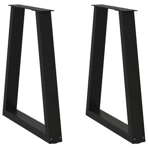 vidaXL Noge za blagovaonski stol V-oblik 2 kom Crne 60 x (72-73,3) cm Čelik