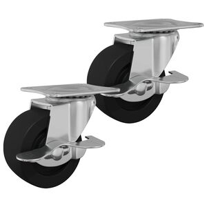 vidaXL Kaster 2 pcs Crna i srebrna 63 x 48 x 46 mm Željezo i najlon