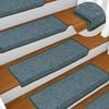 vidaXL Prostirke za stepenice 15 kom 65x21x4 cm tamnozelene pravokutne rubove