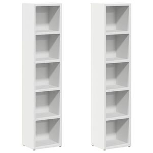 vidaXL Ormarići za CD-ove 2 kom bijeli 21 x 16 x 93,5 cm od iverice