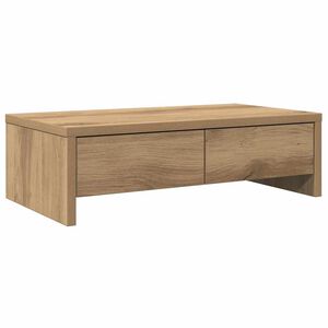 vidaXL Stalak za monitor s ladicama boja hrasta 50x27x15 cm drveni