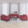 vidaXL 4-dijelni set sofa s jastucima crvena boja vina od tkanine