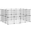vidaXL Kavez za ljubimce s 28 panela i vratima crni 140 x 105 x 70 cm čelični