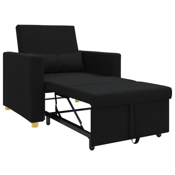 vidaXL Sofa na razvlačenje Singl Crna 90 x 165 x 87 cm tkanina