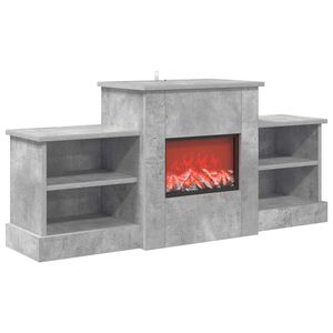 vidaXL Električni kamin Beton 110 x 30 x 50 cm Konstruirano drvo