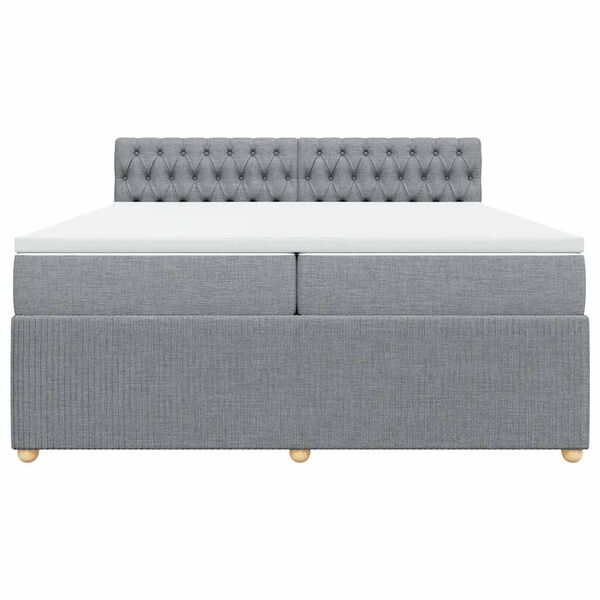vidaXL Krevet s oprugama i madracem svjetlosivi 200 x 200cm od tkanine