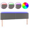 vidaXL LED uzglavlje sivo 180 x 5 x 78/88 cm od umjetne kože