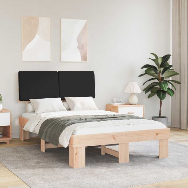 vidaXL Krevetni okvir s tapiciranim uzglavljem Crna 120 x 200 cm