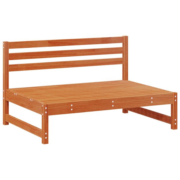 vidaXL Srednji kauč za vrt Masivna borovina Vosak Smeđa