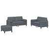 vidaXL 3-dijelni set sofa s jastucima tamnosivi baršunasti