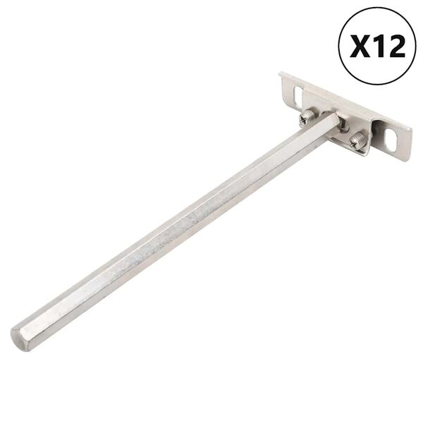 vidaXL Plutajući nosači za police 12 kom nevidljivi ugljični čelik