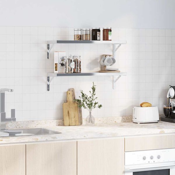 vidaXL Nosači za police 4 kom 23,5x2,5x15,5cm srebrni nehrđajući čelik