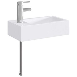 vidaXL Umivaonik s slavinom i odvodom Krom 45,5 x 25,5 x 13 cm