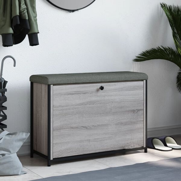 vidaXL Klupa za cipele s preklopnom ladicom boja hrasta 82x32x56 cm