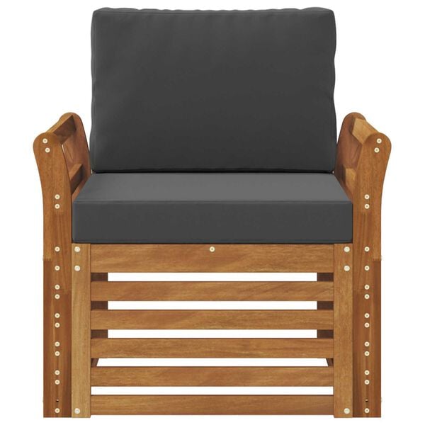 vidaXL Set vanjskih sofa Čvrsto drvo akacije i poliester Prirodna