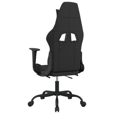 vidaXL Masažna igraća stolica od tkanine s osloncem crno-svjetlosiva