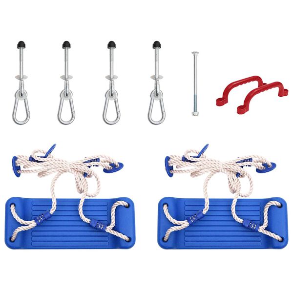 vidaXL Sjedala za ljuljačke s užadi 2 kom plava 37 x 15 cm polietilen