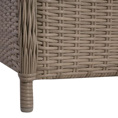 vidaXL 9-dijelni vanjski blagovaonski set s jastucima poliratan smeđi