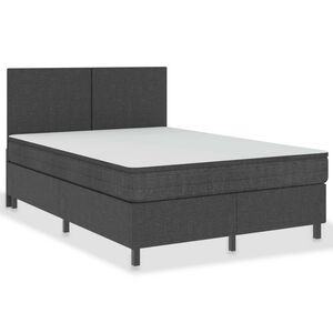 vidaXL Krevet od tkanine s oprugama tamnosivi 140 x 200 cm