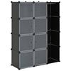 vidaXL Modularni ormar s 9 odjeljaka 109x36,5x143 cm crno-bijeli