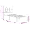 vidaXL Metalni okvir krevet bez madraca s uzglavljem bijeli 75x190 cm