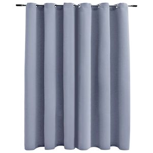 vidaXL Zavjesa za zamračivanje s metalnim prstenima siva 290 x 245 cm