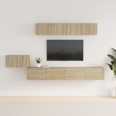 vidaXL 5-dijelni set TV ormarića boja hrasta sonome konstruirano drvo