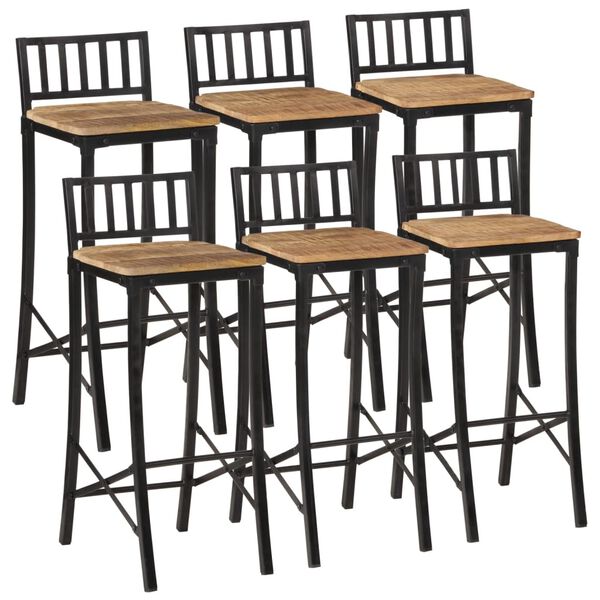 vidaXL 7-dijelni barski set od masivnog grubog drva manga i metala