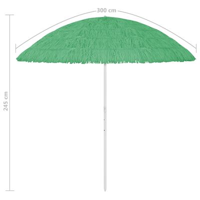 vidaXL Suncobran za plažu Hawaii zeleni 300 cm