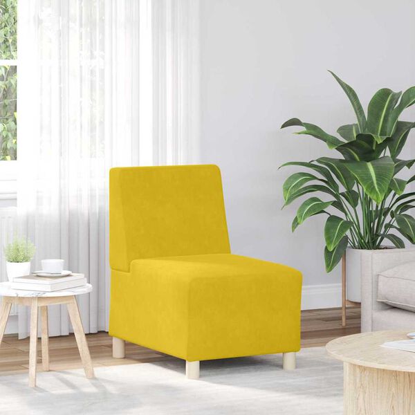 vidaXL Modularna sofa bez naslona 2 pcs Žuta 55 x 74 x 82 cm Bar&scaron;un
