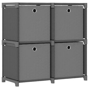 vidaXL Police za izlaganje s 4 kutije sive 69x30x72,5 cm od tkanine