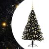 vidaXL Umjetno predsvijetljeno božićno drvce Crna 120 cm PVC