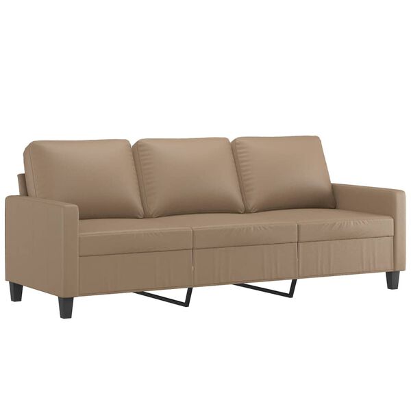 vidaXL 3-dijelni set sofa s jastucima boja cappuccina od umjetne kože
