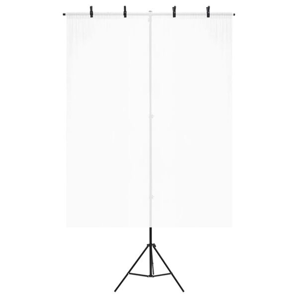vidaXL Stalak za pozadinu u obliku slova T crni 151x60x(70-200) cm