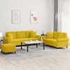 vidaXL 3-dijelni set sofa s jastucima žuti bar&scaron;unasti