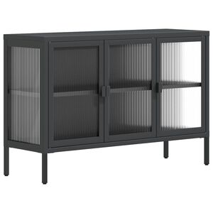 vidaXL Komoda crna 105 x 35 x 70 cm od stakla i čelika