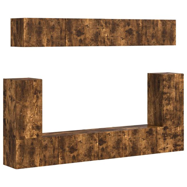 vidaXL Set TV komoda Zidne 5 pcs Dimljeni hrast Konstruirano drvo