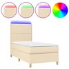 vidaXL Krevet box spring s madracem LED krem 100x200 cm od tkanine