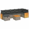 vidaXL 8-dijelni set vrtnih sofa od poliratana s jastucima sivi