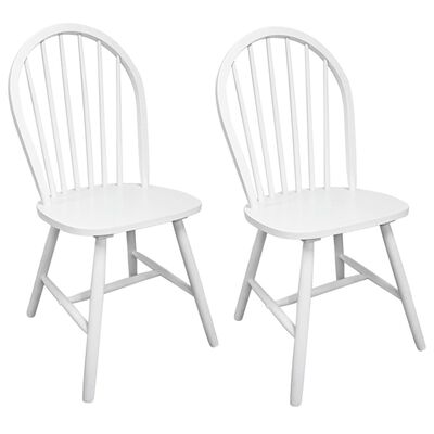 vidaXL Blagovaonske stolice od masivnog drva kaučukovca 2 kom bijele